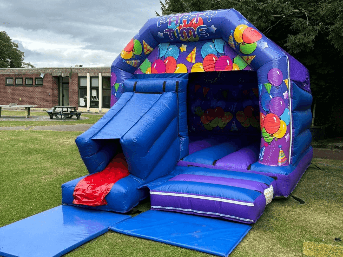 Bouncy castle on a lawn
